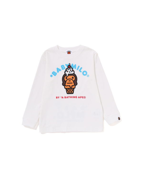 Bape Milo Ice Cream L/S Tricko Detske Biele | SK-3894
