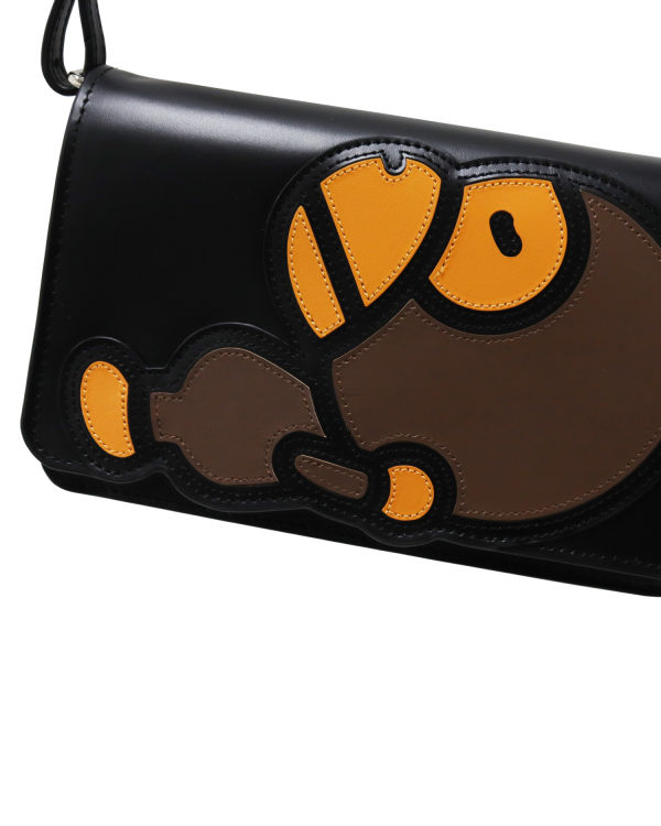 Bape Milo Kozene Taška Cez Rameno Damske Čierne | SK-5698