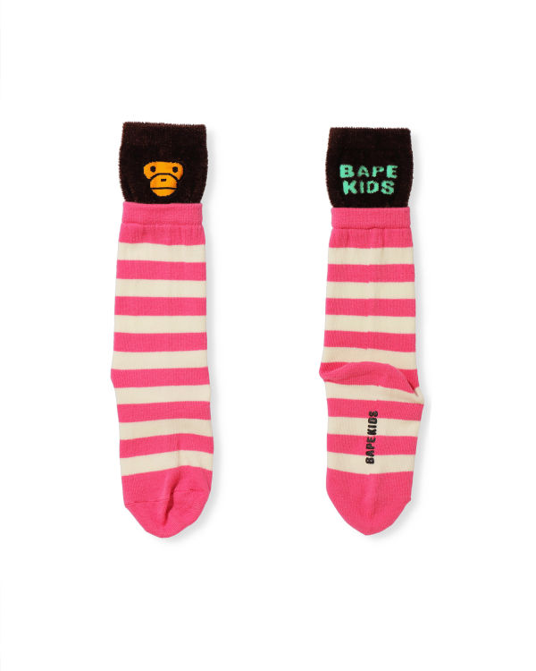 Bape Milo Layered Ponozky Detske Ruzove | SK-8129