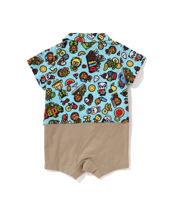 Bape Milo Mixed Fruit Layered Rompers Body Detske Svetlo Modre | SK-1287