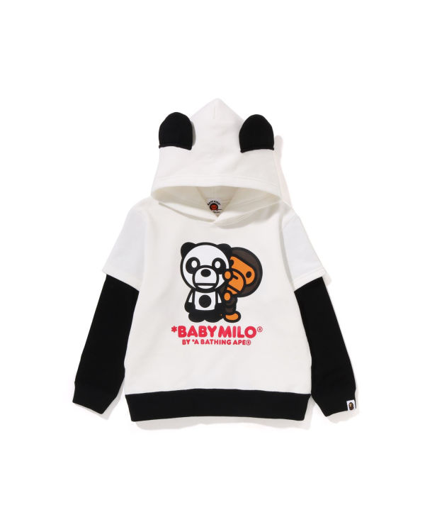 Bape Milo Panda Layered Pullover Mikiny S Kapucňou Detske Biele | SK-1425