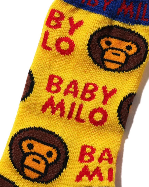 Bape Milo Pattern Ponozky Detske Žlté | SK-8512