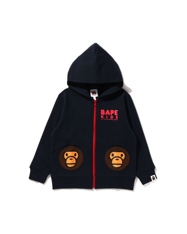 Bape Milo Pocket Zip Mikiny S Kapucňou Detske Námornícka Modrá Modre | SK-9124