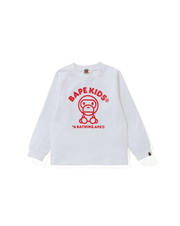 Bape Milo Rug L/S Tricko Detske Biele | SK-3527