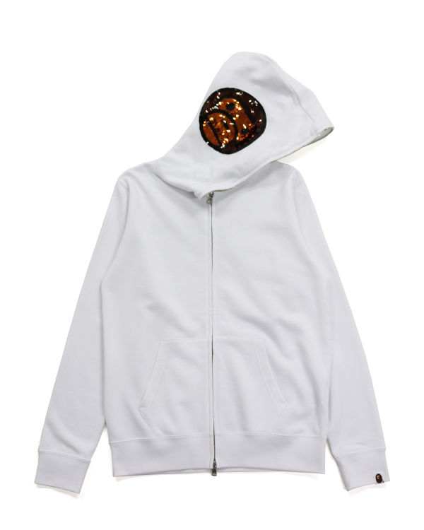 Bape Milo Sequin Full Zip Mikiny S Kapucňou Damske Biele | SK-8295