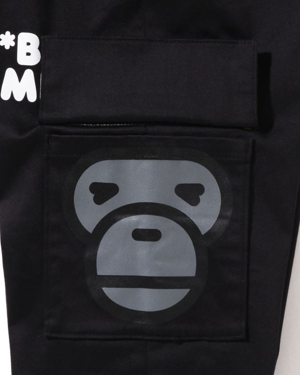 Bape Milo Side Pocket Face Nohavice Detske Čierne | SK-6190