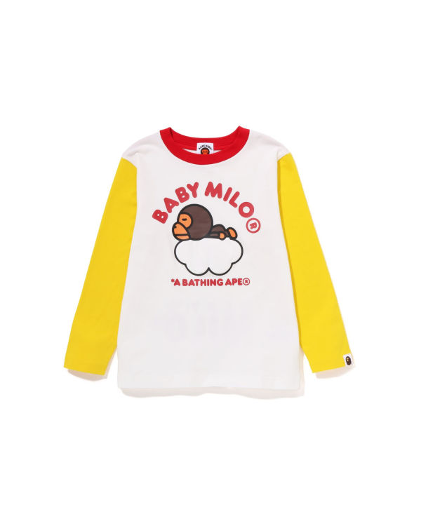 Bape Milo Sleep On Cloud L/S Tricko Detske Biele | SK-9302