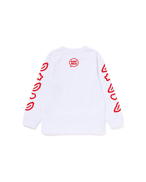 Bape Milo Speech Balloon L/S #1 Tricko Detske Biele | SK-8542