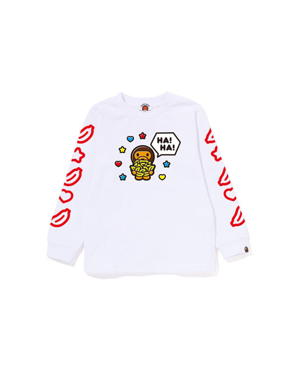 Bape Milo Speech Balloon L/S #1 Tricko Detske Biele | SK-8542