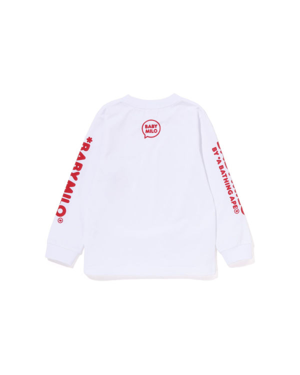 Bape Milo Speech Balloon L/S #3 Tricko Detske Biele | SK-3864