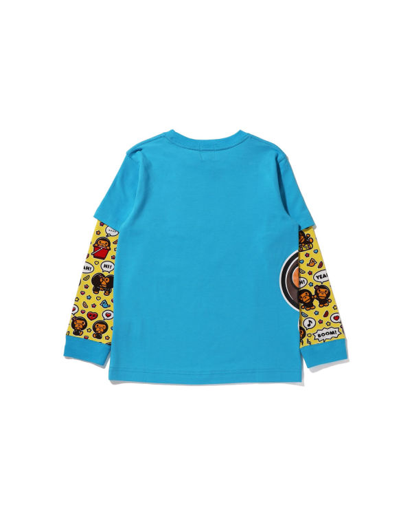 Bape Milo Speech Balloon Layered L/S Tricko Detske Modre | SK-1546