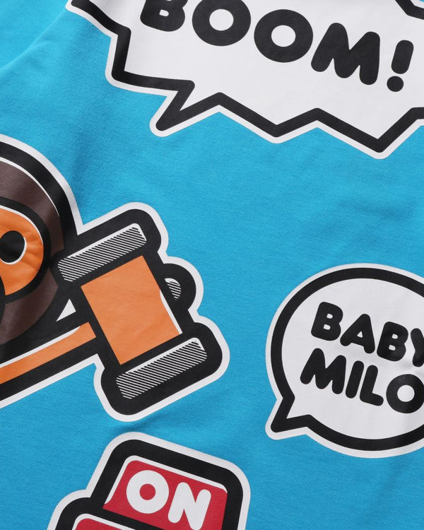 Bape Milo Speech Balloon Layered L/S Tricko Detske Modre | SK-1546