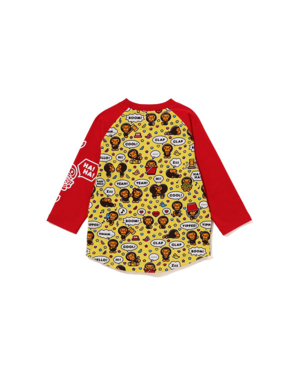 Bape Milo Speech Balloon Raglan 3/4 Sleeve Tricko Detske Svetlo Červené | SK-5489