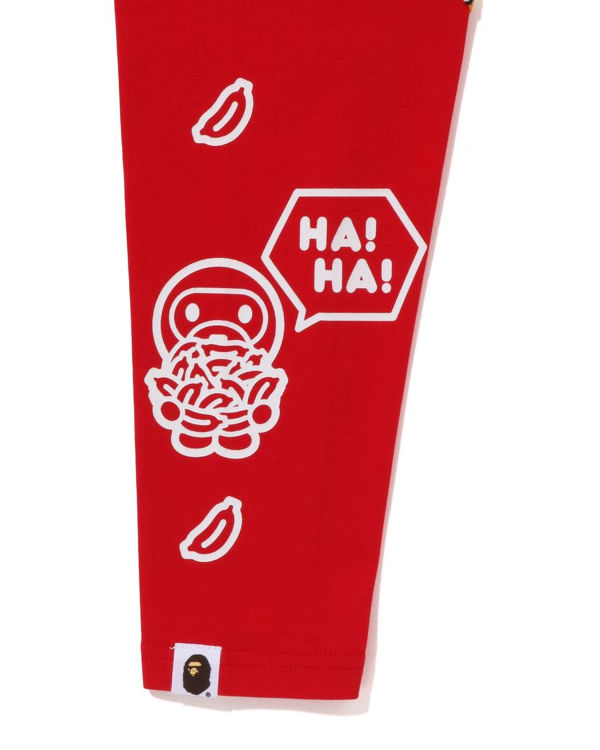 Bape Milo Speech Balloon Raglan 3/4 Sleeve Tricko Detske Svetlo Červené | SK-5489