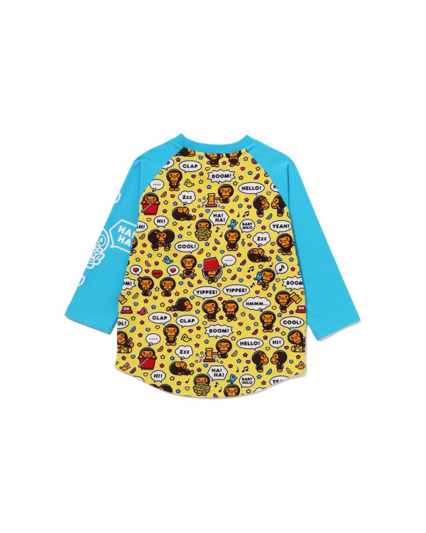 Bape Milo Speech Balloon Raglan 3/4 Sleeve Tricko Detske Modre | SK-7560