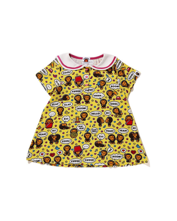 Bape Milo Speech Balloon Sailor Collar Tricko Detske Žlté | SK-7032