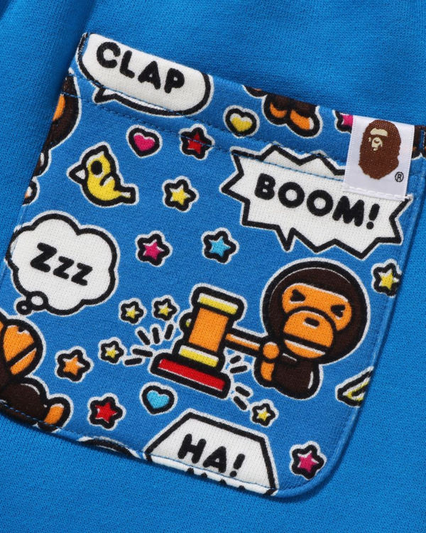 Bape Milo Speech Balloon Slim Nohavice Detske Modre | SK-0752