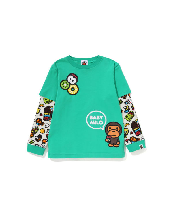 Bape Milo mixed fruit layered sleeves Tricko Detske Svetlo Zelene | SK-0851
