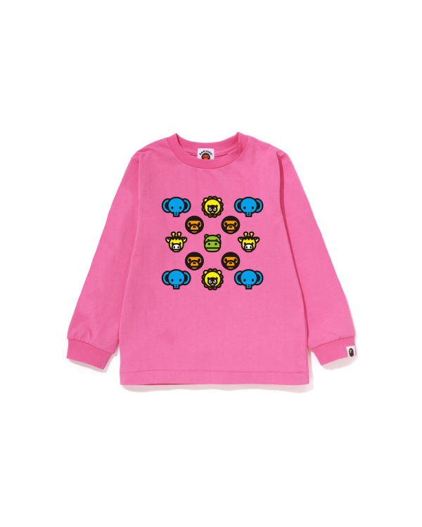 Bape Milogram L/S Tricko Detske Ruzove | SK-9672