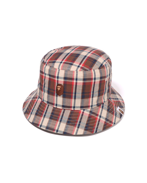 Bape Mini Check Bucket Klobuky Panske Svetlo Červené | SK-2863