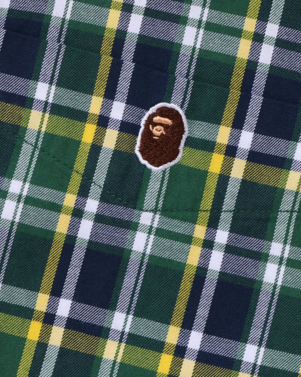 Bape Mini Check Loose Fit Kosele Panske Tyrkysové | SK-6301