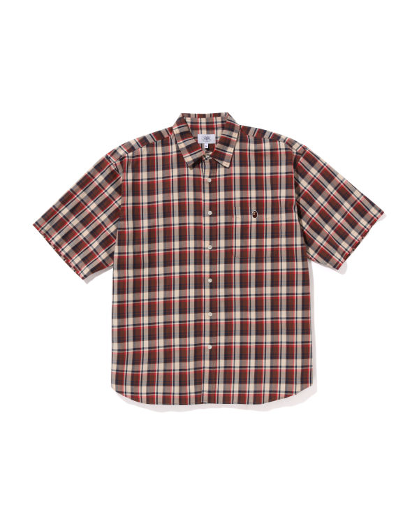 Bape Mini Check Loose Fit S/S Kosele Panske Svetlo Červené | SK-0481