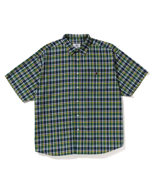 Bape Mini Check Loose Fit S/S Kosele Panske Zelene | SK-5630