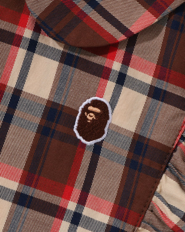 Bape Mini Check Round Collar Onepiece Saty Detske Svetlo Červené | SK-5247