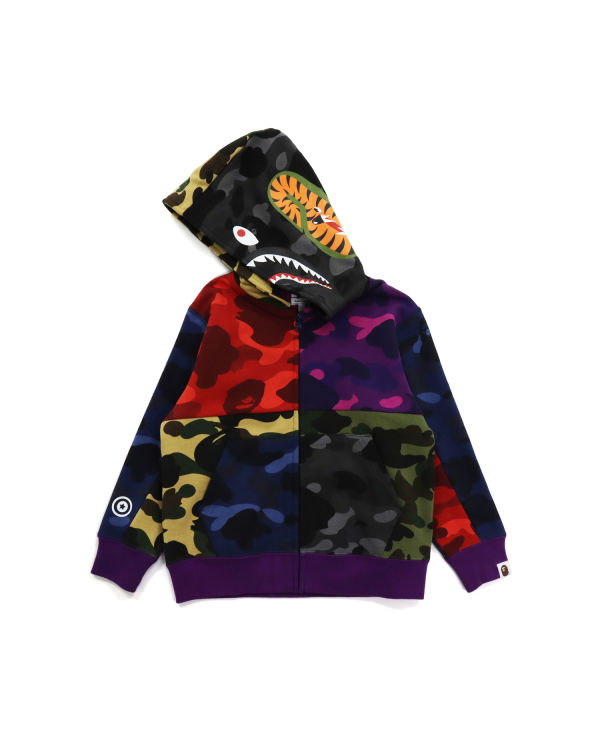 Bape Mix Camo Crazy Shark Zip Mikiny S Kapucňou Detske Viacfarebný | SK-2789
