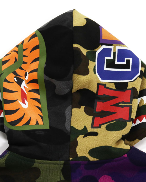 Bape Mix Camo Crazy Shark Zip Mikiny S Kapucňou Detske Viacfarebný | SK-2789