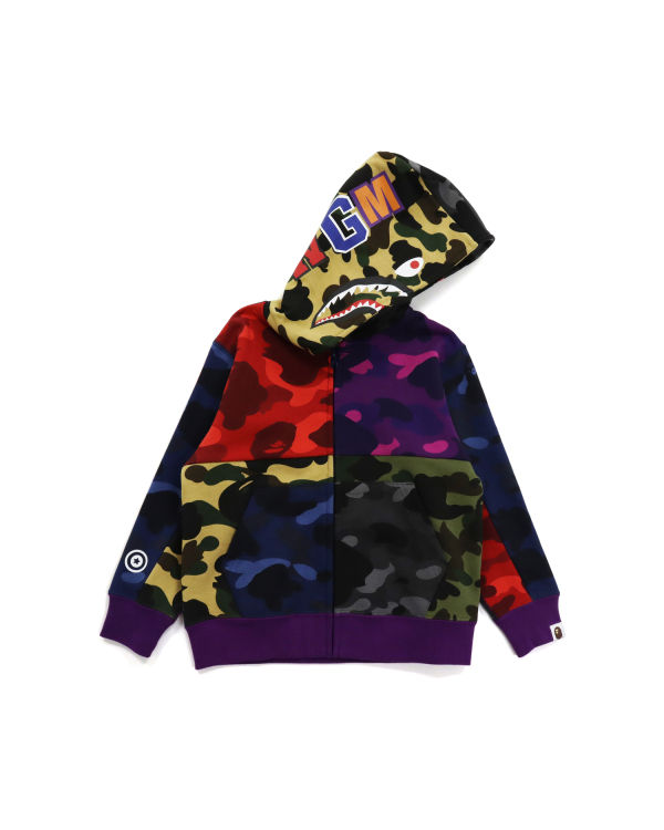 Bape Mix Camo Crazy Shark Zip Mikiny S Kapucňou Detske Viacfarebný | SK-2789