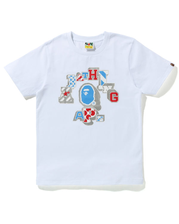 Bape Mix Patched College Tricko Damske Biele | SK-1482