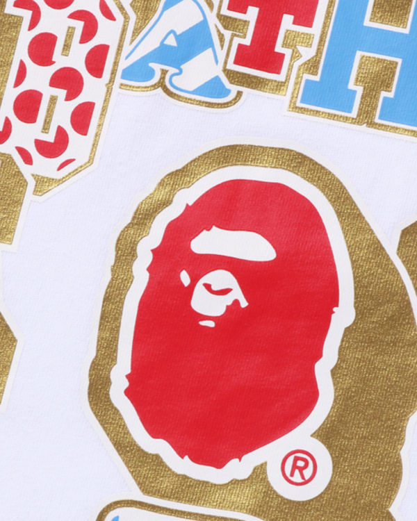 Bape Mix Patched College Tricko Damske Biele | SK-3249