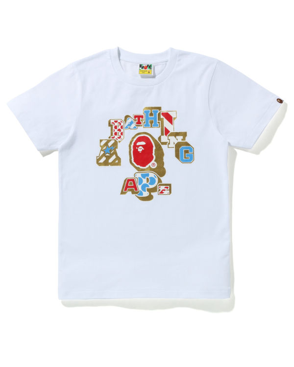 Bape Mix Patched College Tricko Damske Biele | SK-3249