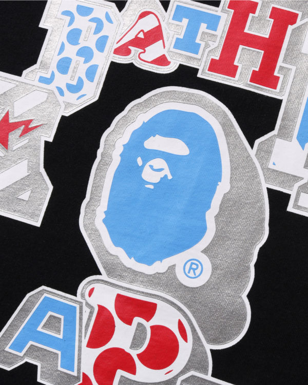 Bape Mix Patched College Tricko Damske Čierne | SK-1790
