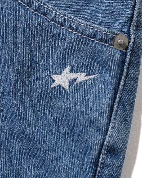 Bape Multi Fonts Denim Mini Sukne Damske Modre | SK-9345