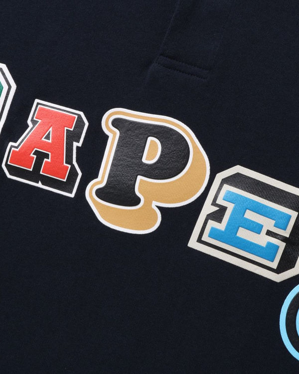 Bape Multi Fonts Relaxed Fit Polo Tricko Panske Námornícka Modrá Modre | SK-2896