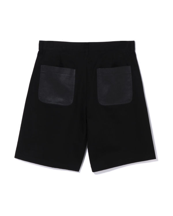 Bape Multi Motif Kozene Pocket Chino Sortky Panske Čierne | SK-0613