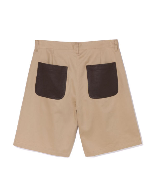 Bape Multi Motif Kozene Pocket Chino Sortky Panske Béžové | SK-7985