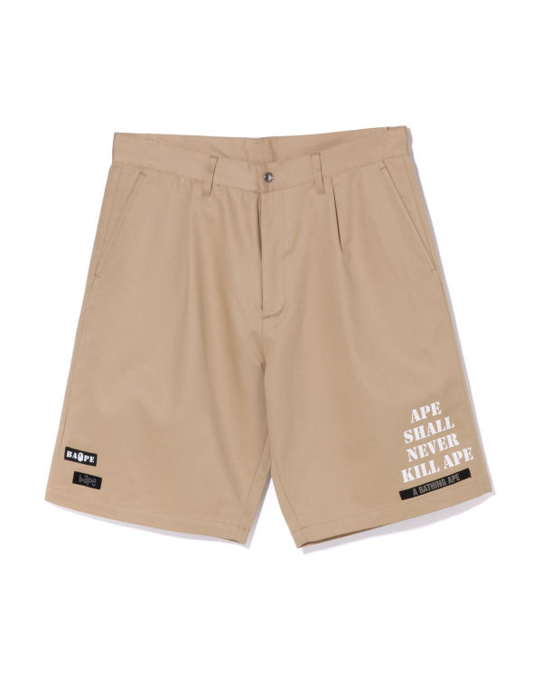 Bape Multi Motif Kozene Pocket Chino Sortky Panske Béžové | SK-7985