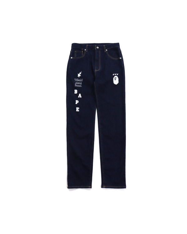 Bape Multi Print Džínsy Detske Námornícka Modrá Modre | SK-9127