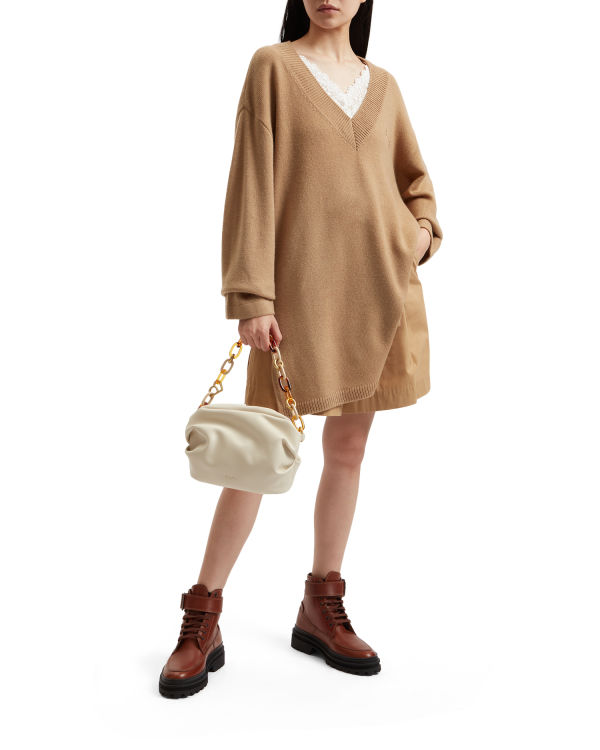 Bape Oversized Pleteniny Damske Béžové | SK-5894