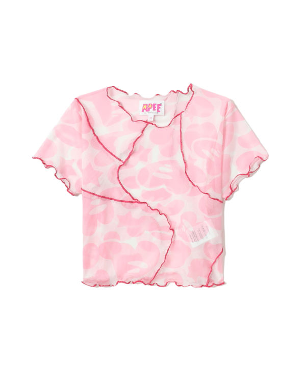 Bape Pattern mesh crop Blúzky Damske Ruzove | SK-7539