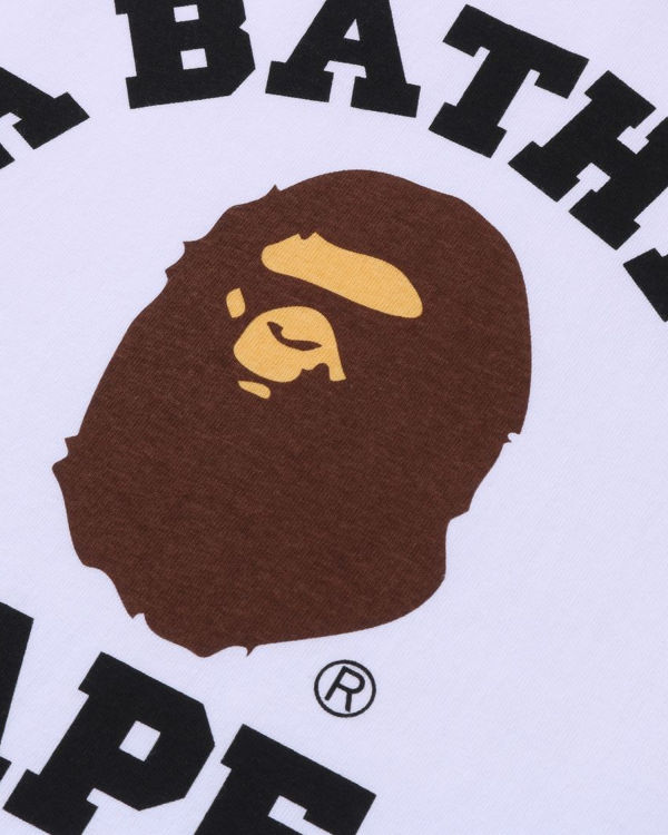 Bape Pigment College Tricko Panske Biele | SK-3825