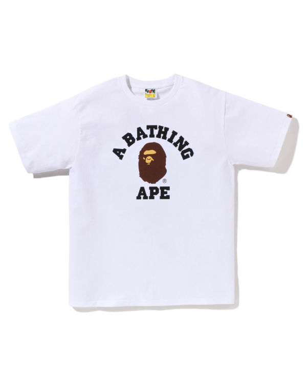Bape Pigment College Tricko Panske Biele | SK-3825