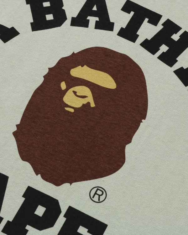 Bape Pigment College Tricko Panske Svetlo Zelene | SK-8450