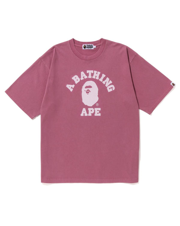 Bape Pigment Dyed College Relaxed Fit Tricko Panske Nachový | SK-2403