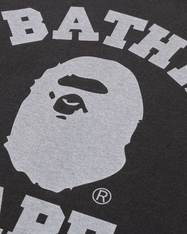 Bape Pigment Dyed College Relaxed Fit Tricko Panske Čierne | SK-2504