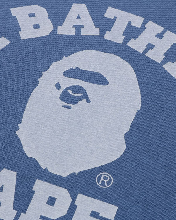 Bape Pigment Dyed College Relaxed Fit Tricko Panske Námornícka Modrá Modre | SK-6941