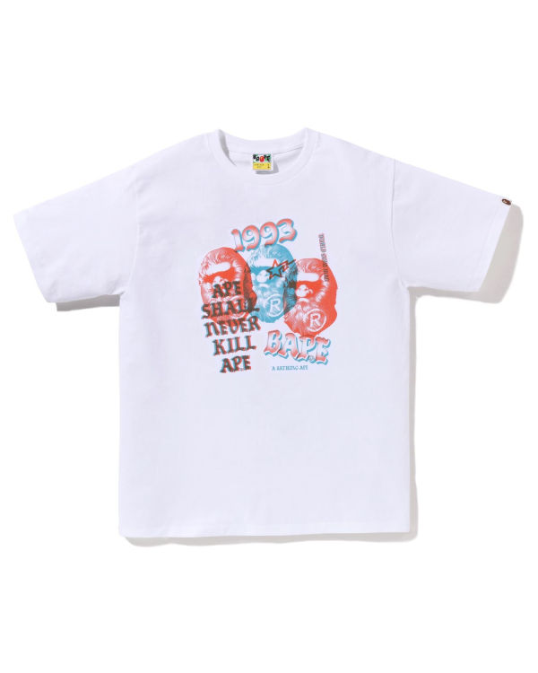 Bape Pigment Three Ape Head Tricko Panske Biele | SK-3750